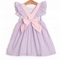 Ava Dress, Purple Seersucker