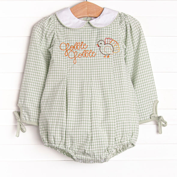 Turkey Talk Embroidered Bubble, Green