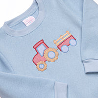 Tilling Tractors Applique Sweatshirt Pant Set, Blue