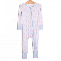 Golfing in Gingham Bamboo Zippy Pajama, Pink