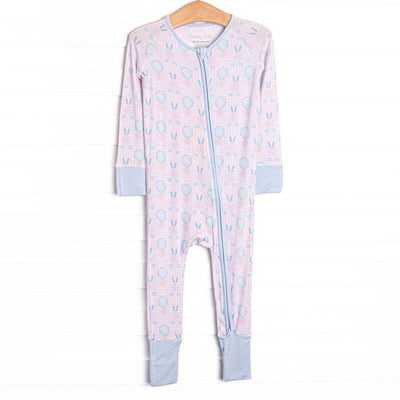 Golfing in Gingham Bamboo Zippy Pajama, Pink