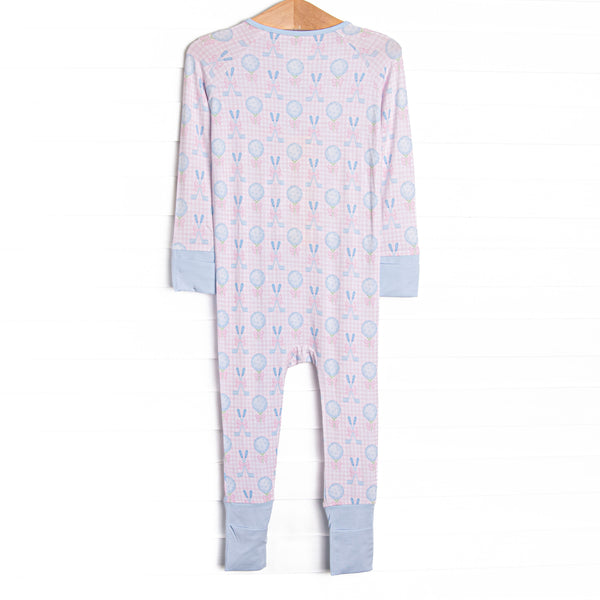Golfing in Gingham Bamboo Zippy Pajama, Pink