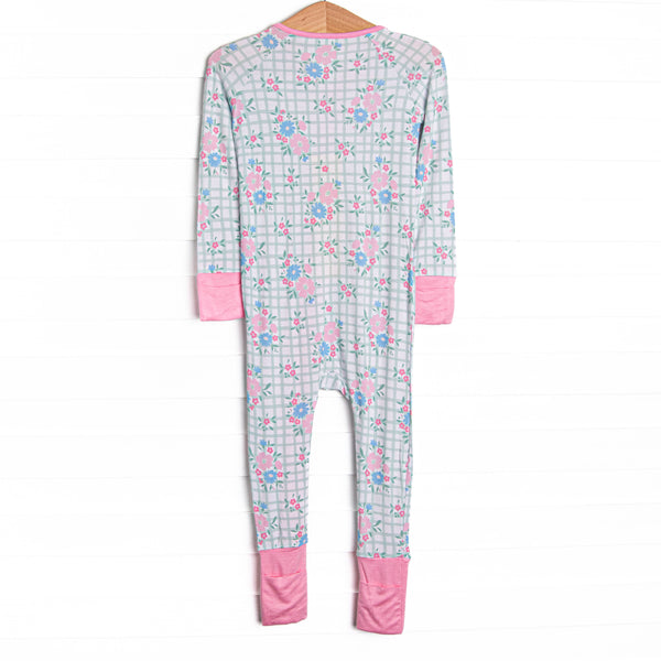 Growing Gingham Bamboo Zippy Pajama, Green