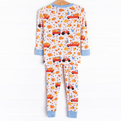 Harvest Haulin Bamboo Pajama Set, Blue