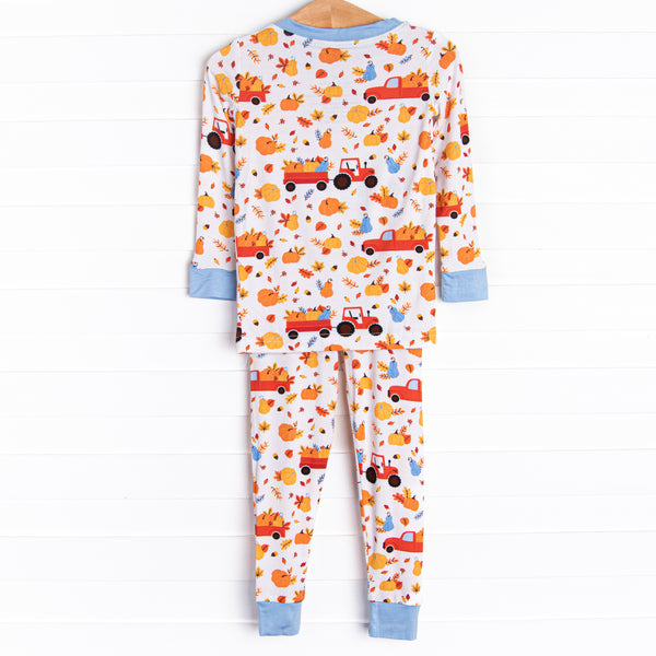 Harvest Haulin Bamboo Pajama Set, Blue