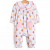 Feathers in the Field Long Romper, Pink