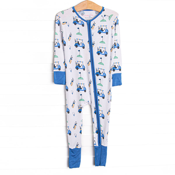 Putt and Play Bamboo Zippy Pajama, Blue