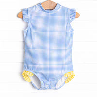 Gulf Gingham One Piece, Blue