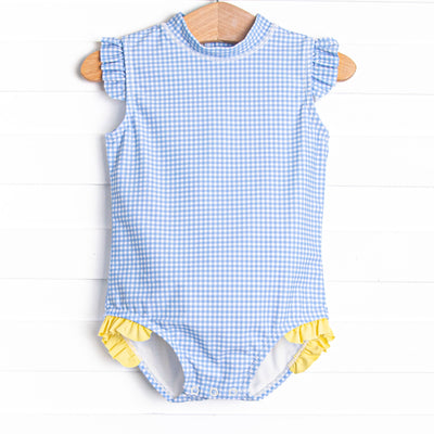 Gulf Gingham One Piece, Blue