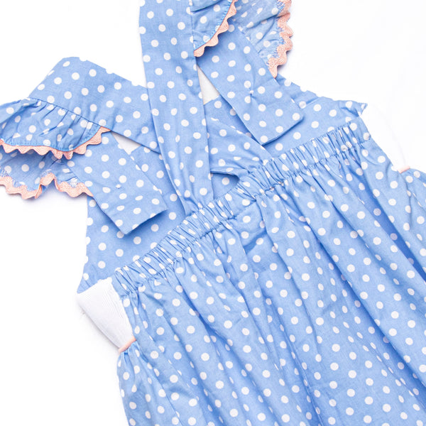 Blue Whale Waters Smocked Cross Back Bubble, Blue