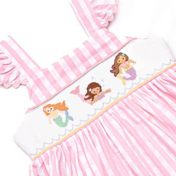 Siren Song Smocked Dress, Pink