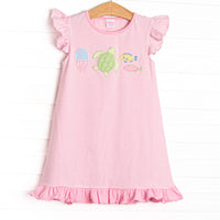 Sea Turtle Season Applique Dress, Pink