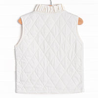 Quilted Ruffle Vest, Ivory