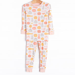 Harvest Season Bamboo Pajama Set, Pink