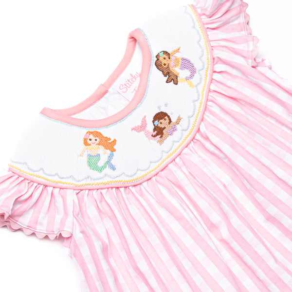 Siren Song Smocked Ruffle Short Set, Pink