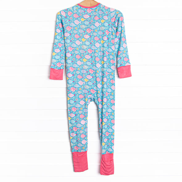 Shiny Scales Bamboo Zippy Pajama, Blue