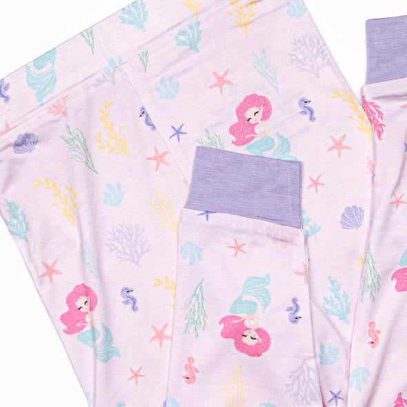 Ocean Floor Friends Bamboo Pajama Set, Pink