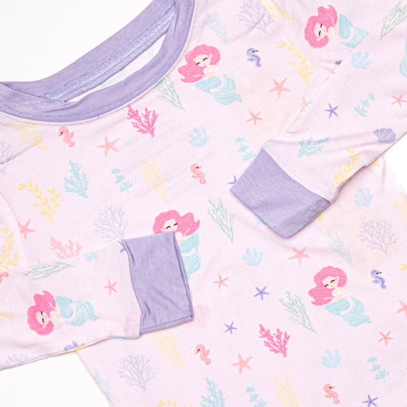 Ocean Floor Friends Bamboo Pajama Set, Pink