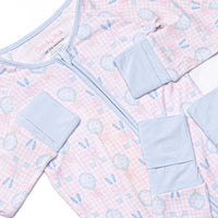Golfing in Gingham Bamboo Zippy Pajama, Pink