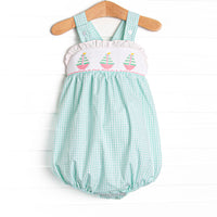 Striped Sails Smocked Bubble, Mint