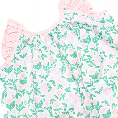 Patio Petals Ruffle Short Set, Green