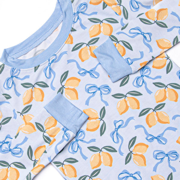 Lemon Grove Bamboo Pajama Set, Blue
