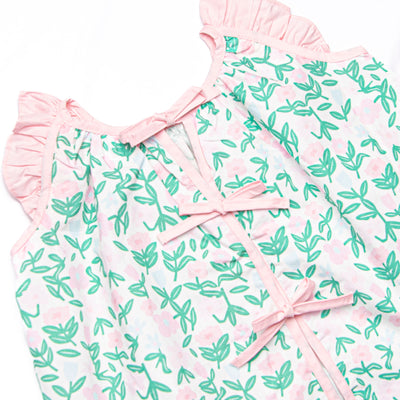 Patio Petals Ruffle Short Set, Green