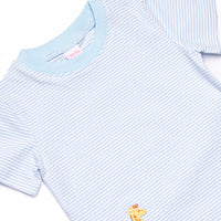 Giraffe Giant Applique Top, Blue