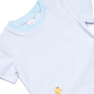 Giraffe Giant Applique Top, Blue