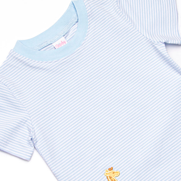 Giraffe Giant Applique Top, Blue