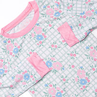 Growing Gingham Bamboo Pajama Set, Green