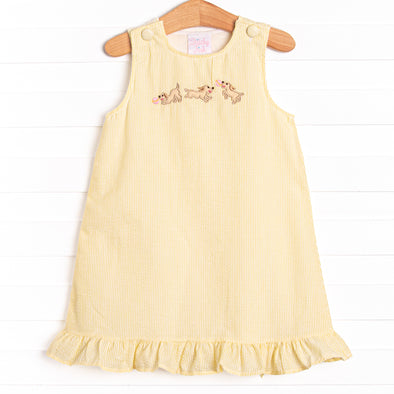 Go Fetch Applique Dress, Yellow