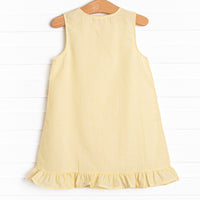 Go Fetch Applique Dress, Yellow