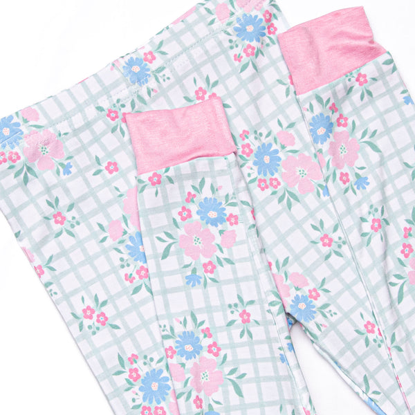 Growing Gingham Bamboo Pajama Set, Green