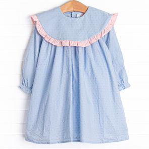 No Blue Days Swiss Dot Dress, Blue