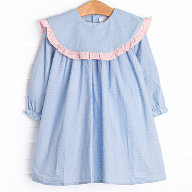 No Blue Days Swiss Dot Dress, Blue