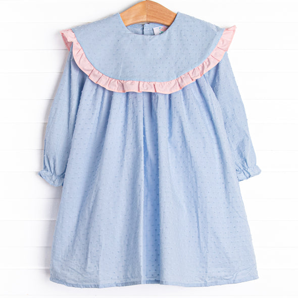 No Blue Days Swiss Dot Dress, Blue