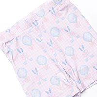 Golfing in Gingham Bamboo Pajama Short Set, Pink