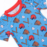 Spring Break Slugger Bamboo Pajama Short Set, Blue