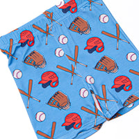 Spring Break Slugger Bamboo Pajama Short Set, Blue