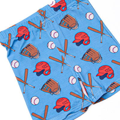 Spring Break Slugger Bamboo Pajama Short Set, Blue