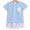 Norman Narwhal Short Set, Blue