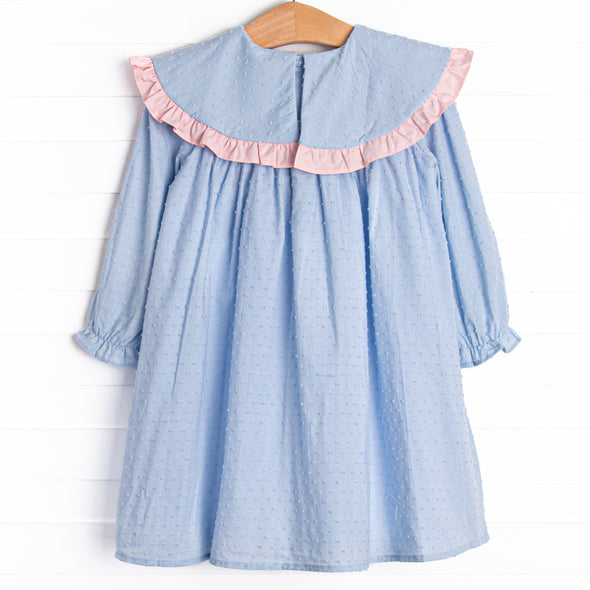 No Blue Days Swiss Dot Dress, Blue