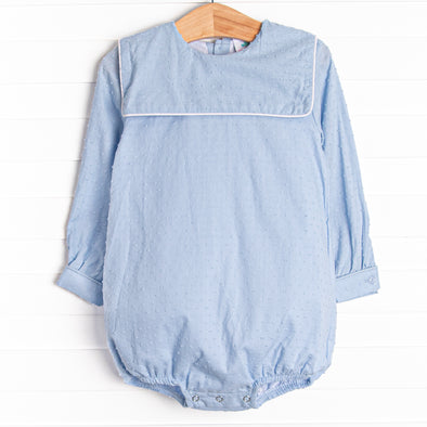 No Blue Days Swiss Dot Boy Bubble, Blue