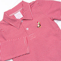 Merry Mallard Embroidered Polo, Red
