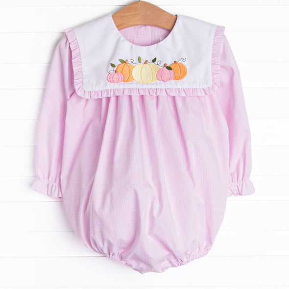 Pumpkin Patch Perfection Embroidered Bubble, Pink