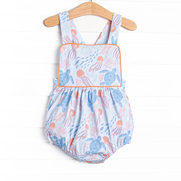 Sea Turtle Season Sunsuit, Blue