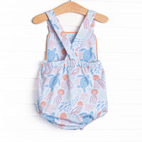 Sea Turtle Season Sunsuit, Blue