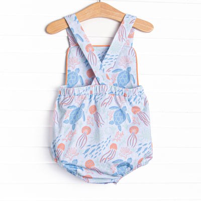 Sea Turtle Season Sunsuit, Blue