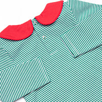 Santa's Best Friend Applique Romper, Green